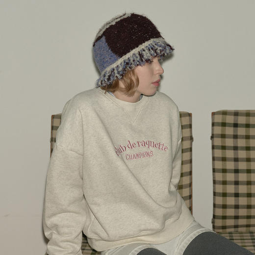 2025羊毛混纺流苏花边拼色毛线帽！女秋冬季搭配复古针织盆帽！ 商品图1