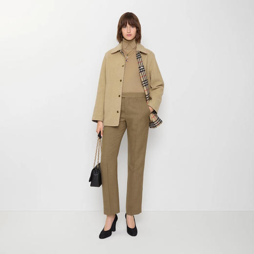 BURBERRY 巴宝莉 女士羊毛外套 卡其色 8110904 C1309 商品图5