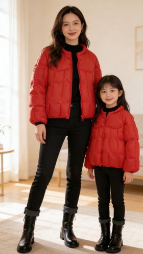 【春上新】8楼LYNN&MILO琳麦罗 亲子女童2025秋冬新款短款面包羽绒服冬装外套