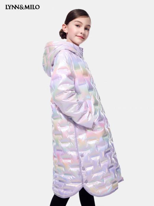 【春上新】8楼  LYNN&MILO琳麦罗  彩色热压运动H型长款羽绒服 商品图3