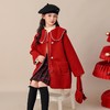 新款毛毛外套大童拜年服冬装加绒加厚呢大衣儿童女童2025红色冬季 商品缩略图1