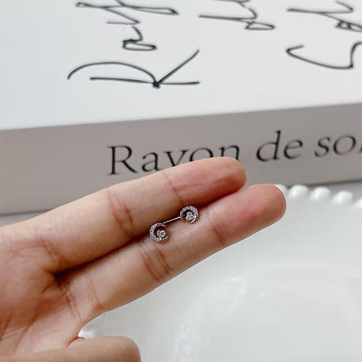 超闪锆石耳蜗钉925银耳钉女养耳洞耳骨钉S925耳环-纪念日百货门店同款168247218 商品图2