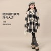 中大童黑色加厚2025新款冬季外套格子女童冬装中长款毛毛衣大衣 商品缩略图2