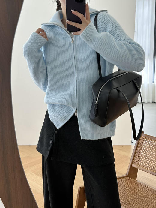 𝐞𝐠𝐠双拉链POLO针织羊毛羊驼混纺 商品图14