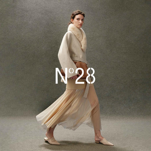 N°28【千金风】毛领围脖毛呢大衣秋冬短款系带羊毛呢外套8855A1D682  商品图2