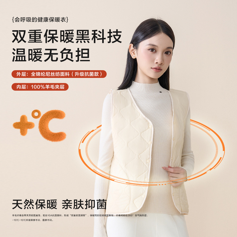 【BAIDAMA 情侣款轻暖羊毛马甲】轻暖时髦 男女同款 防风抗寒 保暖锁温 百搭不挑人 便捷穿脱 10A面料 抗皱耐磨