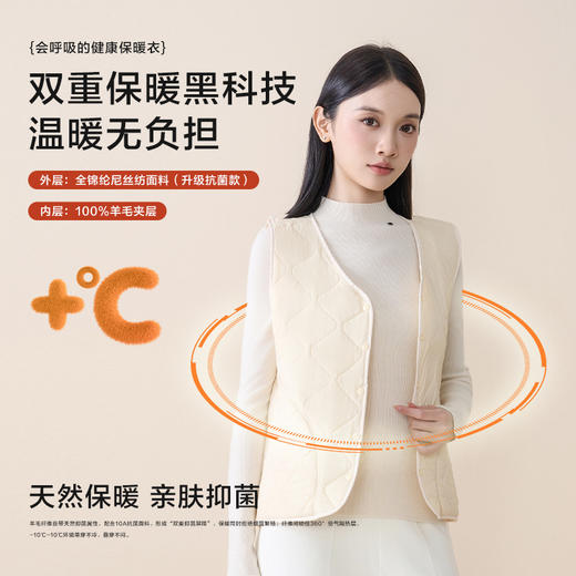 【BAIDAMA 情侣款轻暖羊毛马甲】轻暖时髦 男女同款 防风抗寒 保暖锁温 百搭不挑人 便捷穿脱 10A面料 抗皱耐磨 商品图0