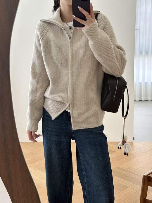 𝐞𝐠𝐠双拉链POLO针织羊毛羊驼混纺 商品图8