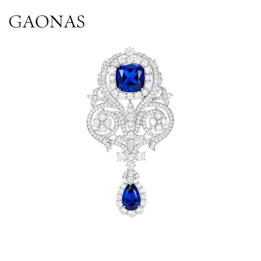 GAONAS  中古枭鹰 古典臻丽优雅蓝色胸针11074ZB 商品图0