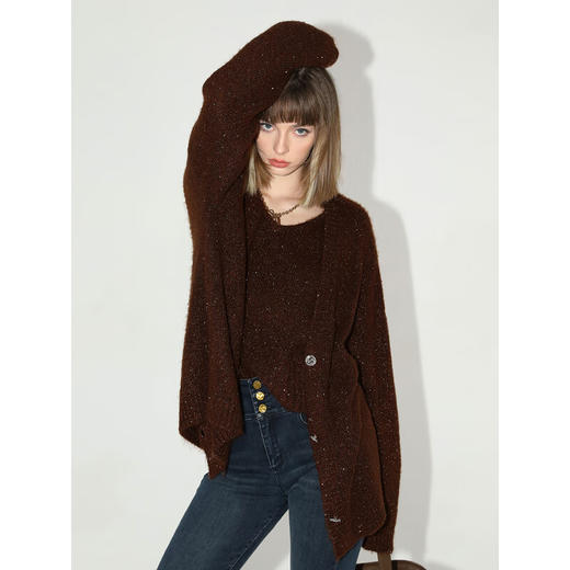 COCOBELLA[美拉德穿搭]细闪亮片针织衫开衫毛衣外套MZ189-5 商品图0