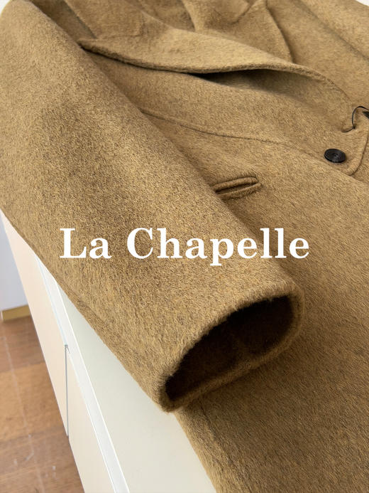 会员福利【高质感毛呢】拉夏贝尔/La Chapelle翻领两扣双面呢大衣斜挎包女含绵羊毛高级感毛呢外套冬季 商品图6