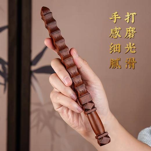 雷击枣木九节鞭十字天经打神鞭摆件雕刻手把件盘玩工艺品 商品图3