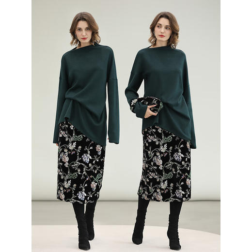 COCOBELLA气质一字领针织衫2025新款慵懒风气质毛衣MZ0073-4 商品图3