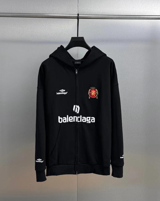 D121312新款01号球服刺绣LOGO拉链开衫连帽卫衣外套 商品图0