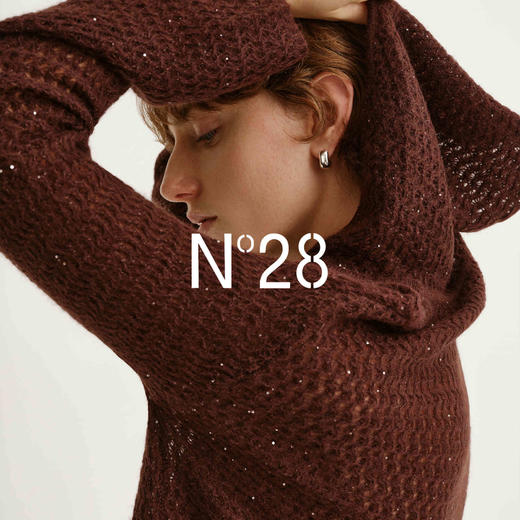 N°28 设计感镂空绵羊毛针织衫女秋季2025新款高级感气质外搭上衣895382M044 商品图4