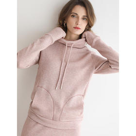 COCOBELLA设计感粉色套头毛针织衫女秋冬卫衣高领毛衣MZ7102