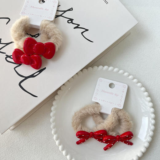 日常蝴蝶结毛毛发圈RT对扎-纪念日百货门店同款168243575 商品图4