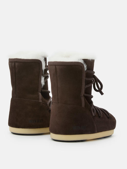 Moon Boot - Mb Evx Boot Suede / Shearling - Dark Brown - 女装 - 雪地靴 - 深棕色 商品图1