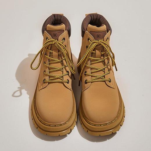 情侣款真皮大黄靴2025新款秋冬季女鞋英伦风短靴女厚底马丁靴鞋子 商品图8