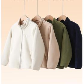 【抗起球面料❗️手感柔软耐磨耐穿】儿童摇粒绒加绒外套冬季男女童加厚保暖开衫校服神器奥粒绒童装上。jb