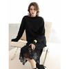 COCOBELLA一字领针织衫女25新款黑色慵懒风气质毛衣MZ0073-2 商品缩略图2