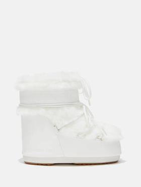 Moon Boot - Mb Icon Low Faux Fur - Optical White - 女装 - 雪地靴 - 亮白