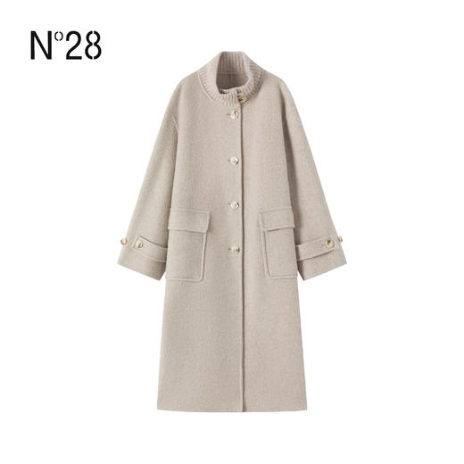 N°28 2025秋冬新款羊毛呢大衣女中长款通勤风显瘦韩版气质毛呢外套8855A1D580  商品图2