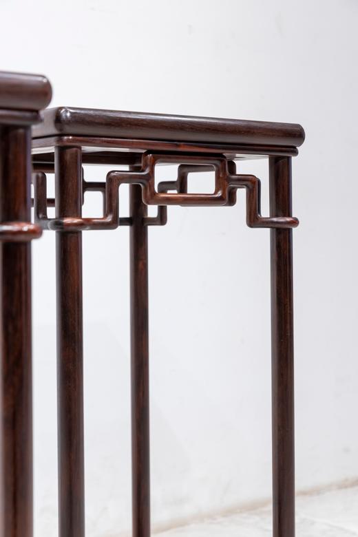 红桥红  家具严选  大红酸枝（交趾黄檀）【90 颐和园圆腿 花架】 商品图4
