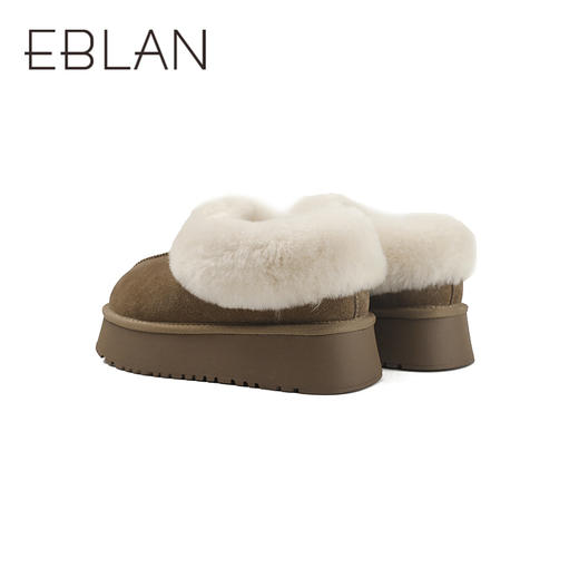 伊伴冬季复古美拉德色系蓬松毛边雪地靴B25762150 商品图3