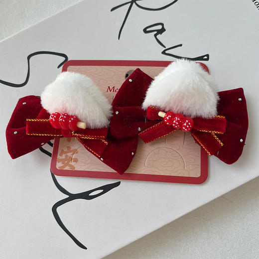 HY丝绒猫耳红运对夹发夹-纪念日百货门店同款167795458 商品图4