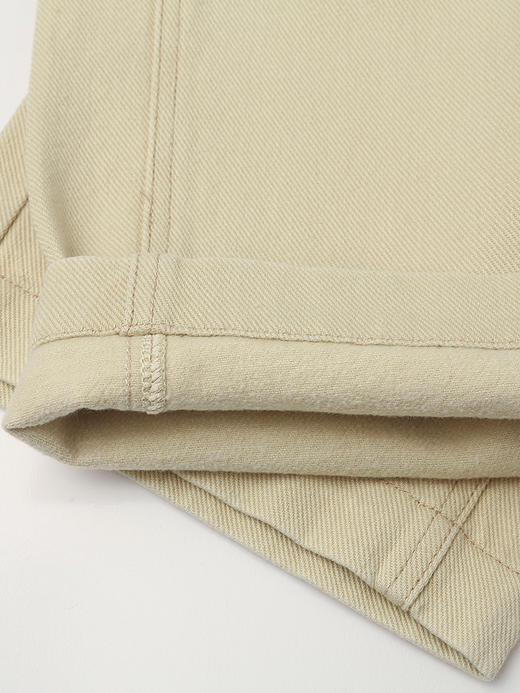 2025 秋冬浅卡其色阔腿休闲裤女 高腰显瘦直筒九分裤 简约明线设计通勤百搭宽松工装风裤子 商品图3