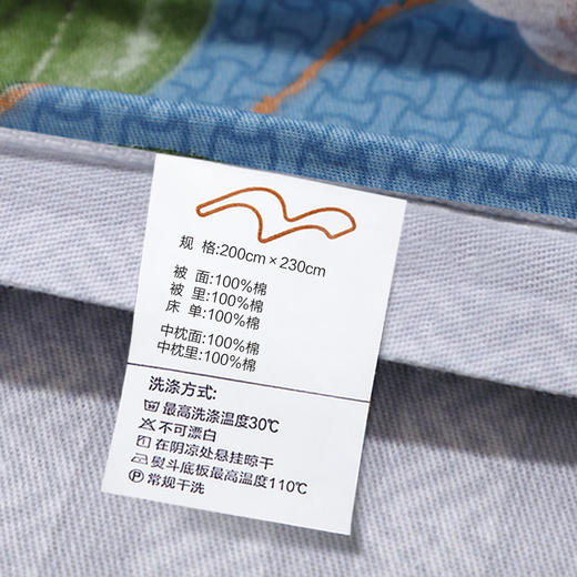水星家纺 欢聚全棉四件套 200cmx230cm 大提花 适用1.5米床 透气抗菌 四季通用 双面花色 120431 商品图4