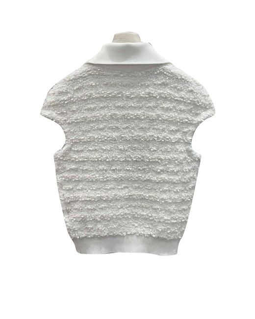 女款半拉链短袖针织上衣ba 商品图1