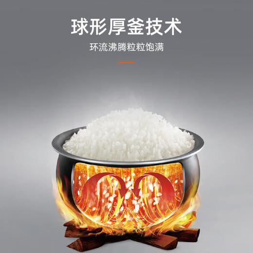 苏泊尔（SUPOR） 电饭煲4L家用球型厚釜多功能智能预约2-8人大容量柴火饭煮饭锅 SF40FC99 商品图2