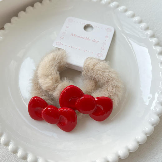 日常蝴蝶结毛毛发圈RT对扎-纪念日百货门店同款168243575 商品图2