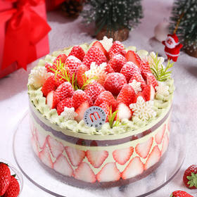 8英寸草莓开心果蛋糕