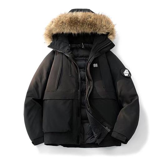 D121339羽绒棉服貉子毛棉服连帽派克棉衣外套 商品图0