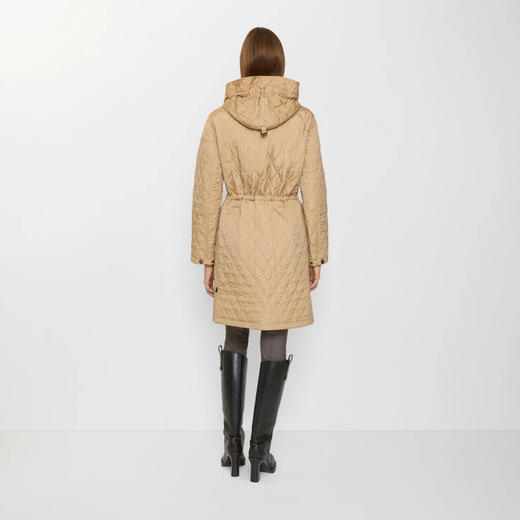 BURBERRY 巴宝莉 女士绗缝尼龙连帽棉服 卡其色 8110323 B8626 商品图3
