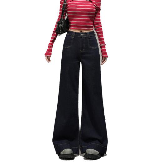 【加绒加厚】罗蒙女士秋冬款高腰阔腿裤子时尚百搭显瘦长裤子 商品图6