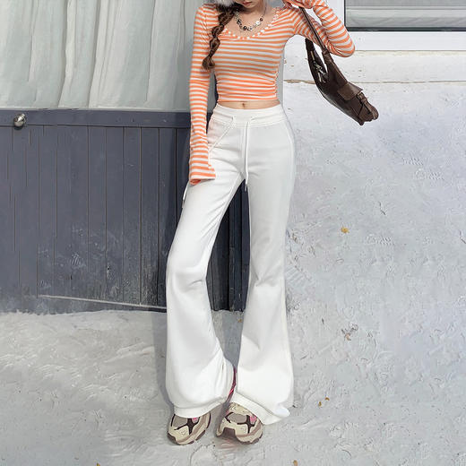 【加绒加厚】罗蒙秋冬款女士运动卫裤加绒显瘦保暖休闲长裤 商品图2