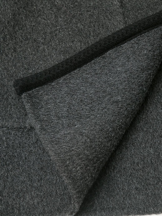 2025 秋冬深灰色连帽牛角扣毛呢大衣女 撞色包边宽松中长款休闲学院风保暖呢子外套 商品图4