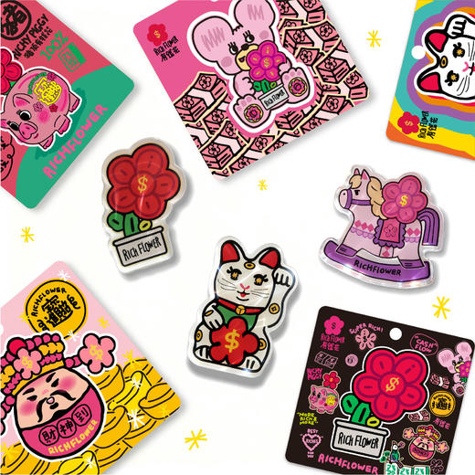 Rich Flower有钱花 亚克力冰箱贴【该商品不支持用券】 商品图1