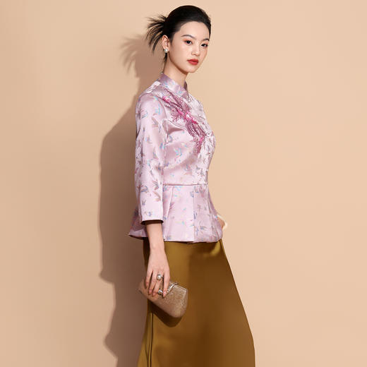 A60732 新中式提花外套搭配旗袍可穿2025秋冬新款妈妈显瘦气质上衣 商品图1