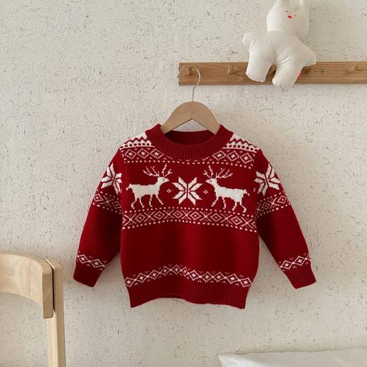 【YW】无忧购“礼物季”儿童圣诞毛衣加厚男童冬装本命年女童针织衫男孩冬季费尔岛毛衣（截单后3-5天发货) 商品图4