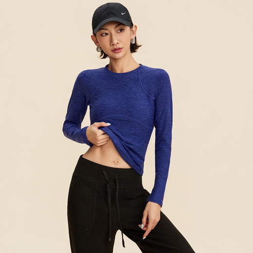 跃牌【禅语梵心】修身蓄热磨毛显瘦上衣女健身服跑步瑜伽长袖CX5780 商品图3