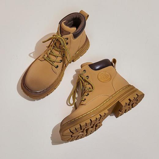 情侣款真皮大黄靴2025新款秋冬季女鞋英伦风短靴女厚底马丁靴鞋子 商品图7