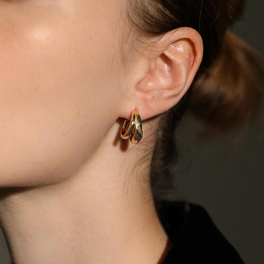 【赵丽颖&刘孜同款】Retro Chic 意大利复古时尚首饰 叶子耳圈 商品图2