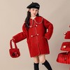 新款毛毛外套大童拜年服冬装加绒加厚呢大衣儿童女童2025红色冬季 商品缩略图3