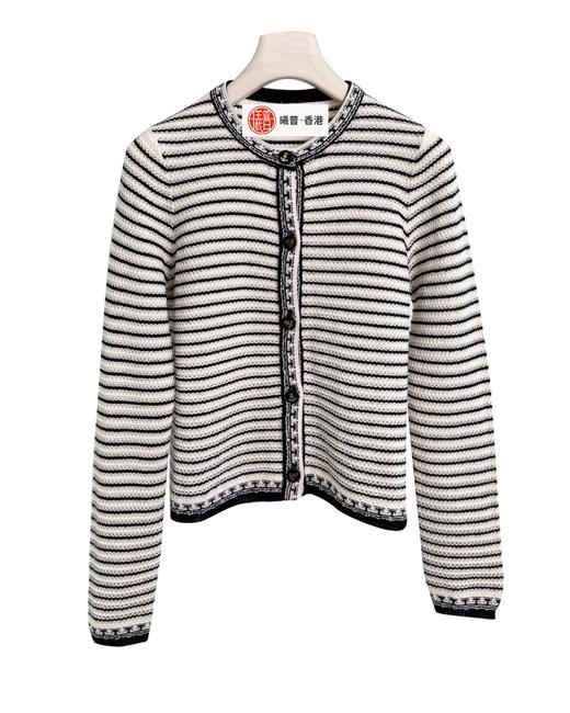 女款钩织条纹针织外套 可配套装zh010 商品图0