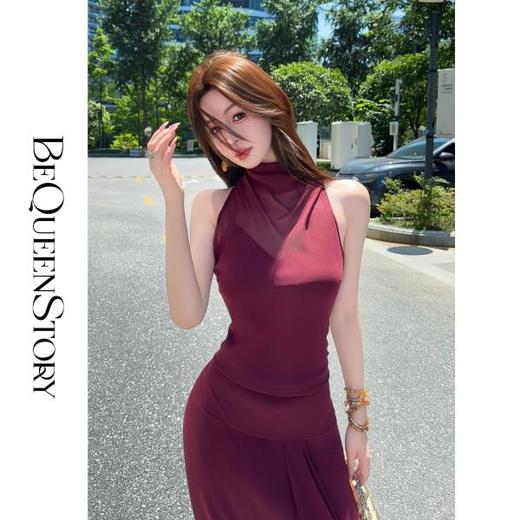 【孤品样衣，不退不换】【都市权游】轻奢高级复古感显瘦无袖连衣裙夏季新款女 商品图3